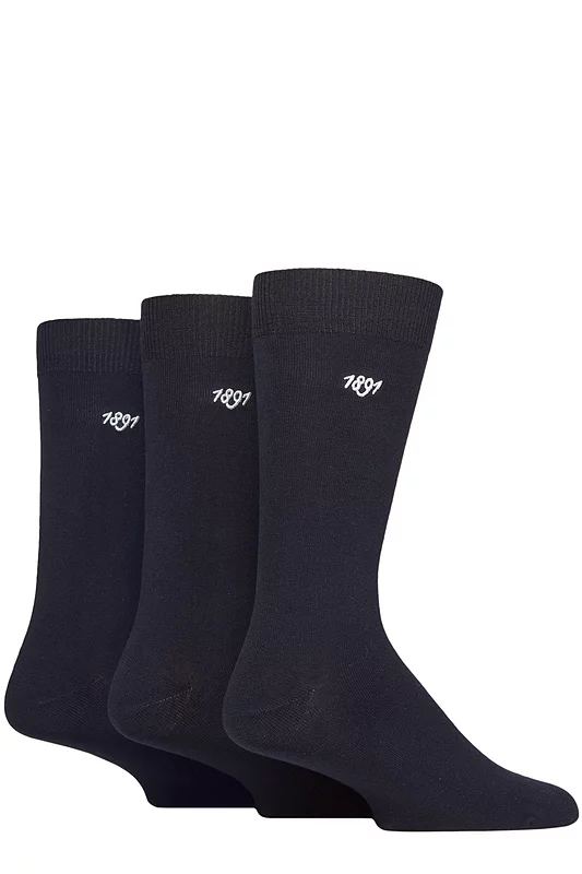 Mens 3 Pair Glenmuir Endrick Bamboo Plain Socks