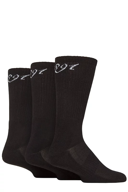 Mens 3 Pair Glenmuir Half Cushioned Bamboo Sports Socks