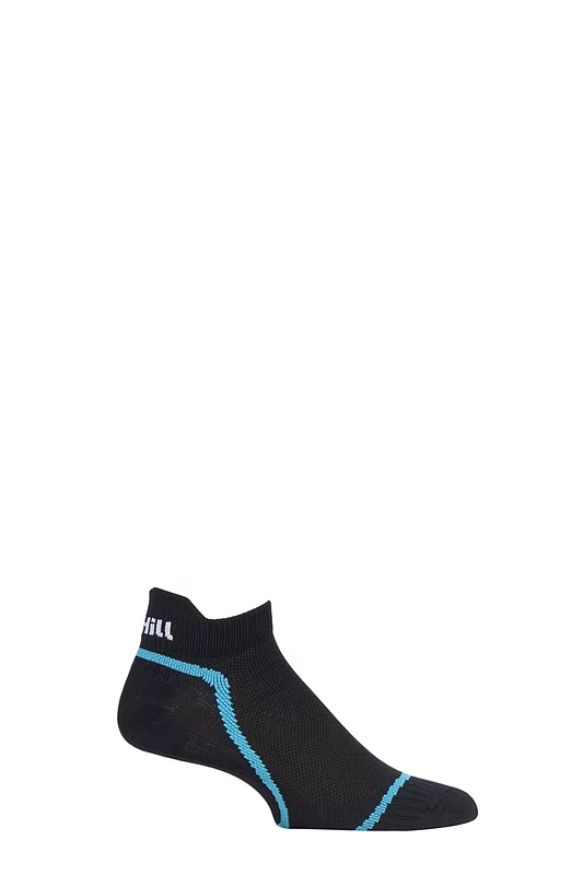 UpHill Sport 1 Pair 3 Layer Low Cut Spinning Bike Trainer Socks Black / Grey 3-5 Unisex