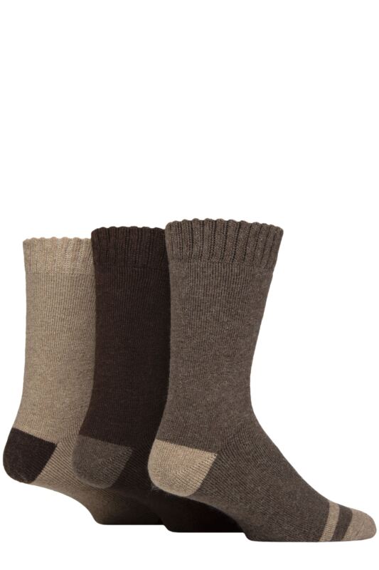 Mens 3 Pair Glenmuir Thermal Cushioned Boot Socks