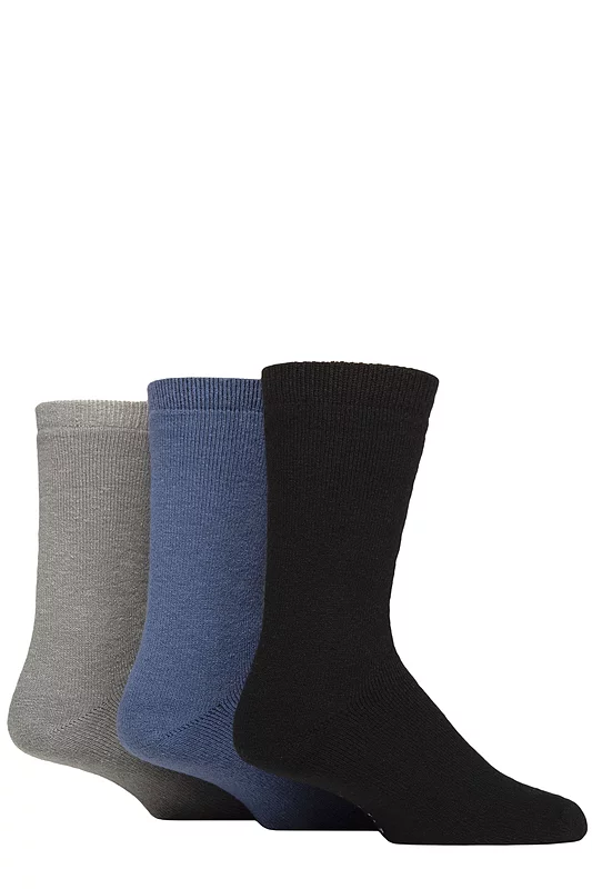 Mens 3 Pair Glenmuir Brushed Thermal Boot Socks