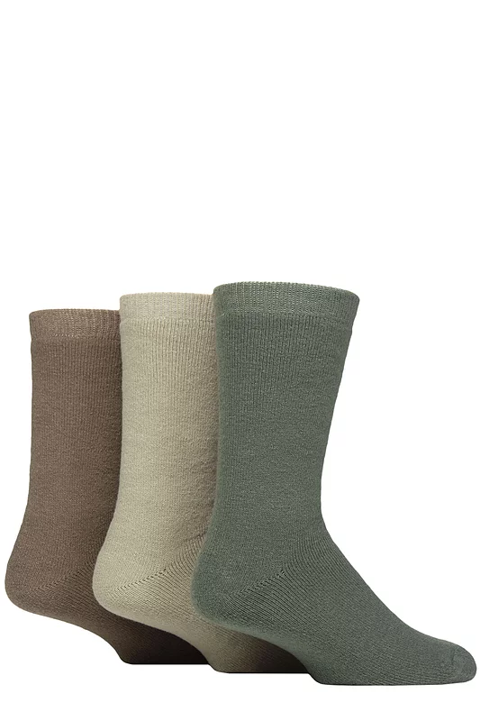Mens 3 Pair Glenmuir Brushed Thermal Boot Socks