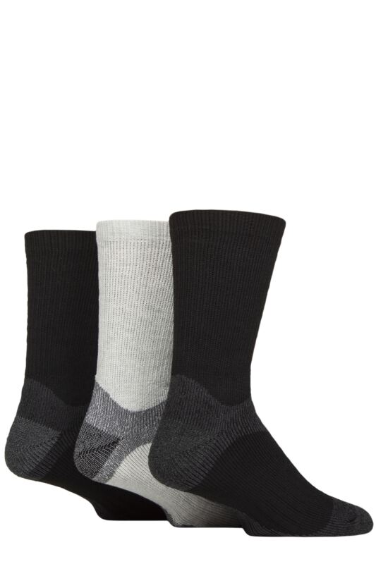 Mens 3 Pair Glenmuir Plain Fully Cushioned Boot Socks