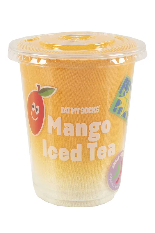 EAT MY SOCKS 2 Pair Iced Tea Cotton Socks Mango Iced Tea One Size