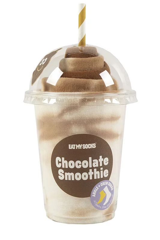 EAT MY SOCKS 2 Pair Smoothie Cottons Socks Chocolate One Size