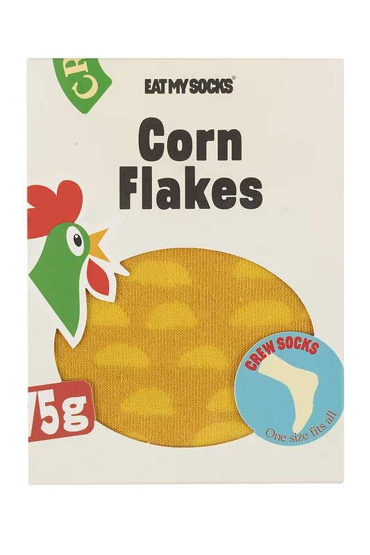 EAT MY SOCKS 1 Pair Corn Flakes Cotton Socks Corn Flakes One Size