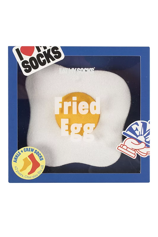 EAT MY SOCKS 2 Pair Fried Egg Cotton Socks Eggs One Size