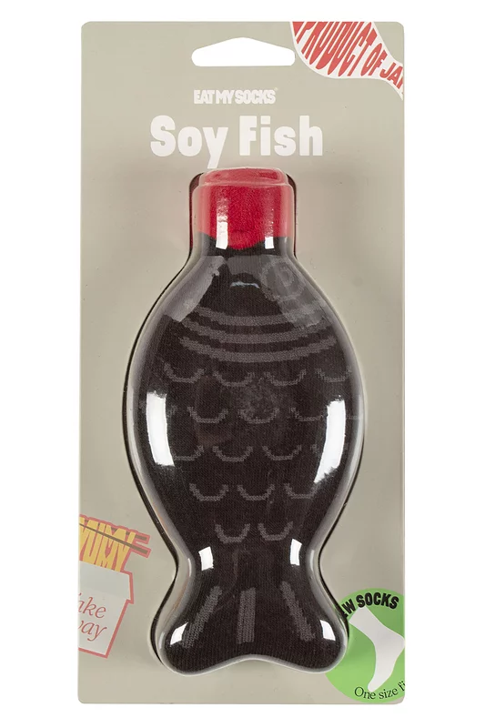 EAT MY SOCKS 1 Pair Soy Sauce Fish Cotton Socks Soy Sauce One Size