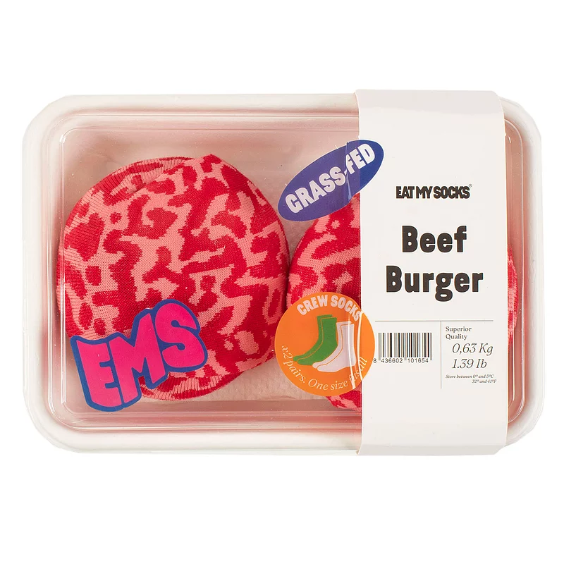 EAT MY SOCKS 2 Pair Beef Burger Cotton Socks