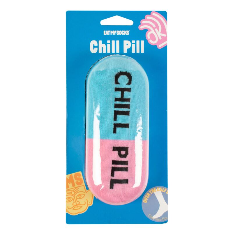 EAT MY SOCKS 1 Pair Chill Pill Cotton Socks
