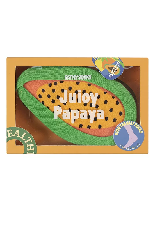 EAT MY SOCKS 1 Pair Juicy Papaya Cotton Socks Papaya One Size