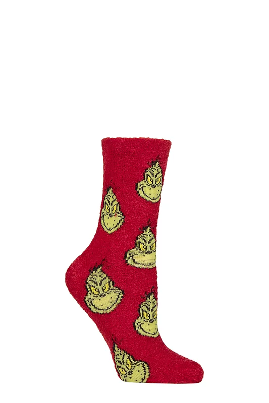 Women's 1 Pair SOCKSHOP The Grinch Cosy Socks