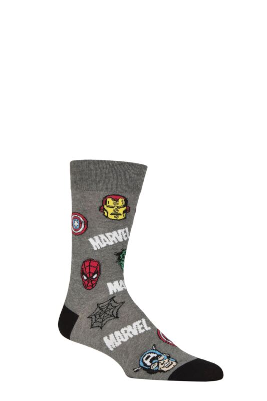 Mens 1 Pair SOCKSHOP Marvel Heroes Cotton Socks