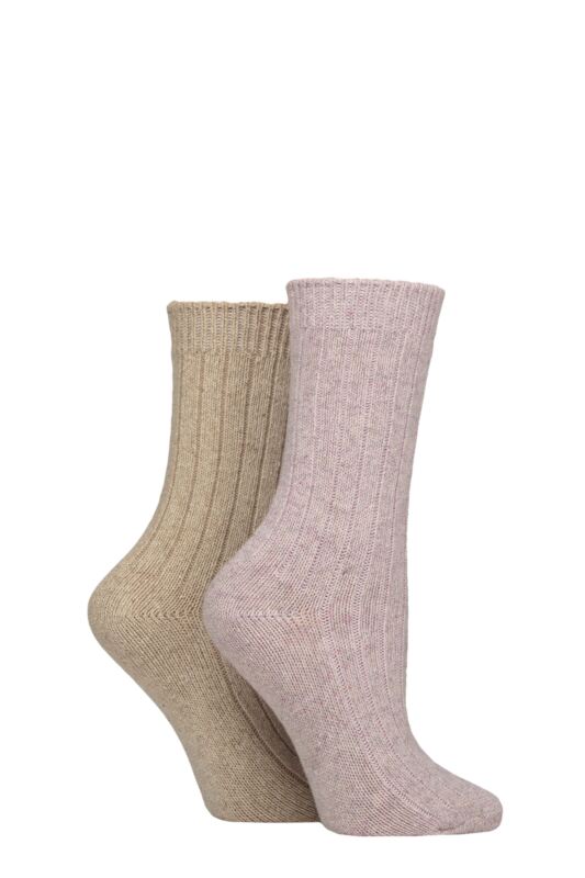 Women's 2 Pair Pringle Silk and Merino Wool Blend Luxury Socks