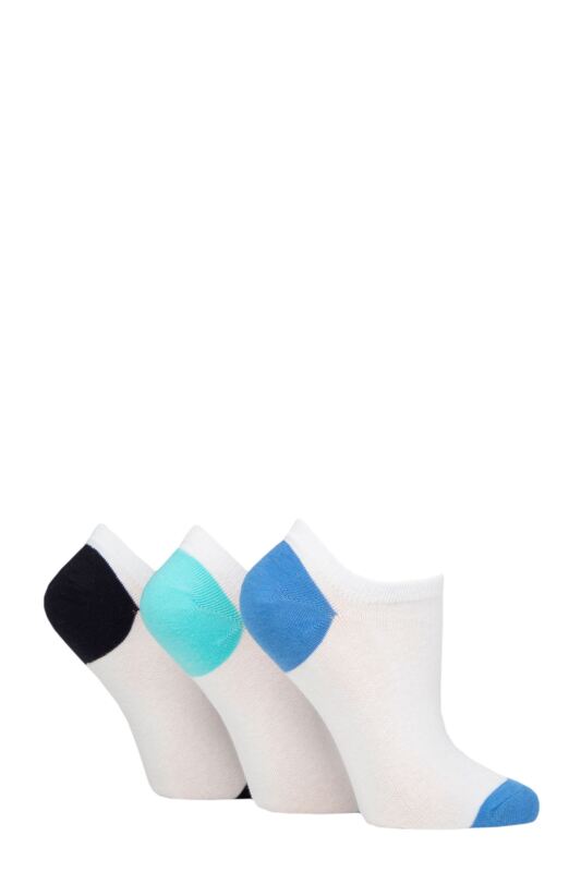 Women's 3 Pair Pringle Plain and Patterned Cotton Trainer Socks