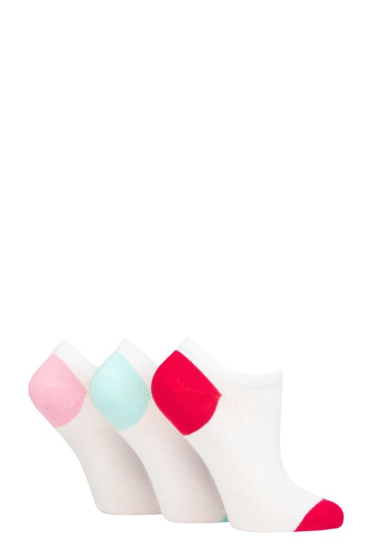 Women's 3 Pair Pringle Plain and Patterned Cotton Trainer Socks