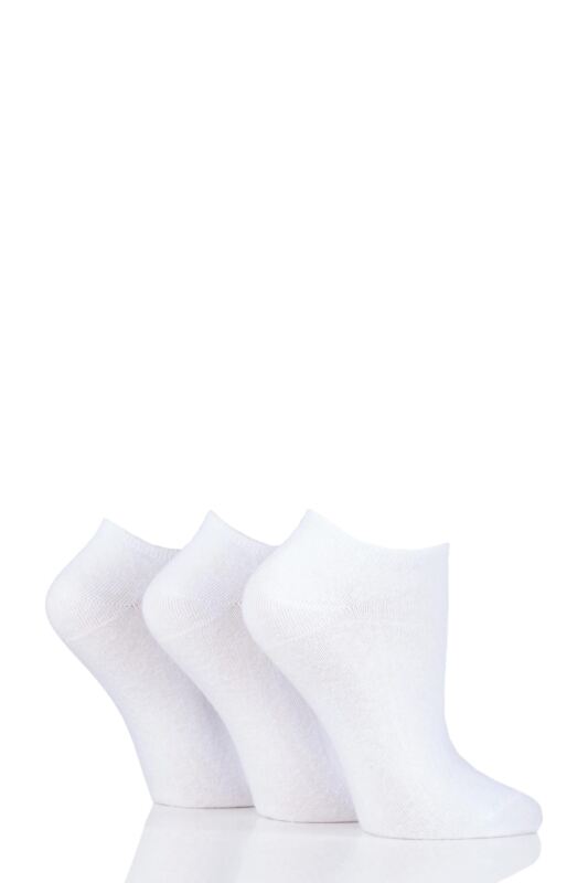 Women's 3 Pair Pringle Plain and Patterned Cotton Trainer Socks
