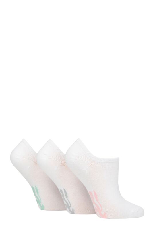 Women's 3 Pair Pringle Plain and Patterned Cotton Trainer Socks