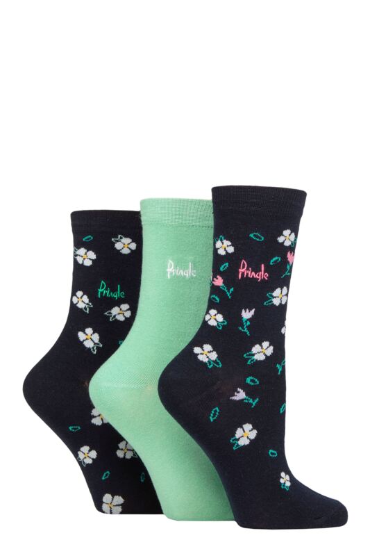 Women's 3 Pair Pringle Patterned Cotton and Recycled Polyester Socks