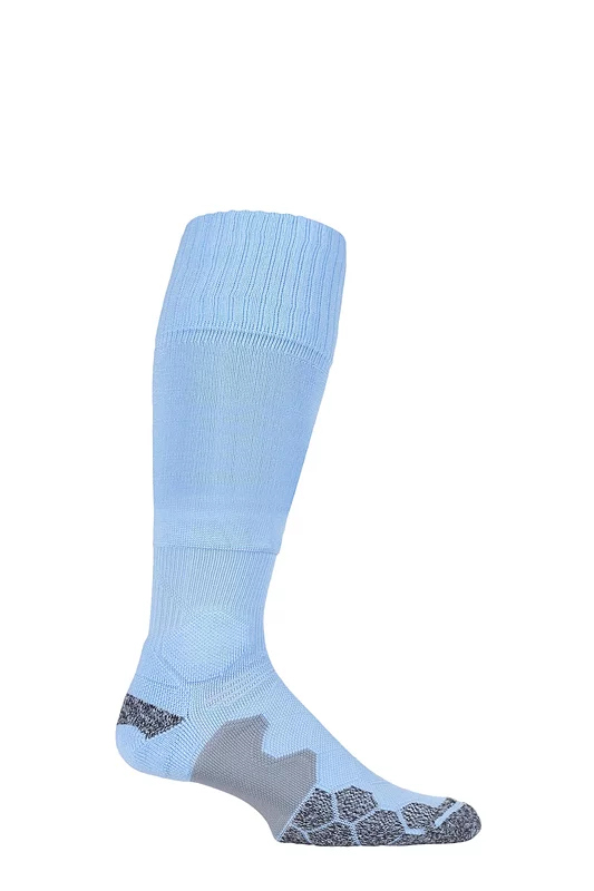 Mens 1 Pair SOCKSHOP of London Made in the UK Cushioned Foot Technical Football Socks Sky 6-11