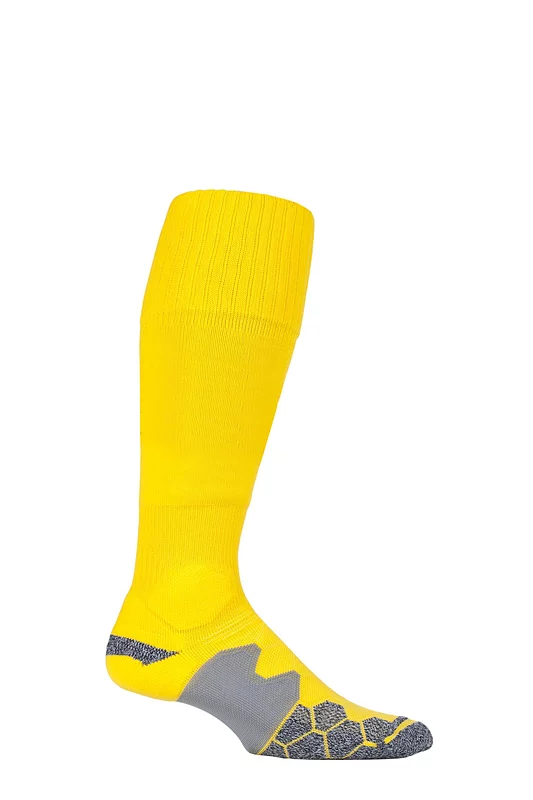 Mens 1 Pair SOCKSHOP of London Made in the UK Cushioned Foot Technical Football Socks Yellow 6-11