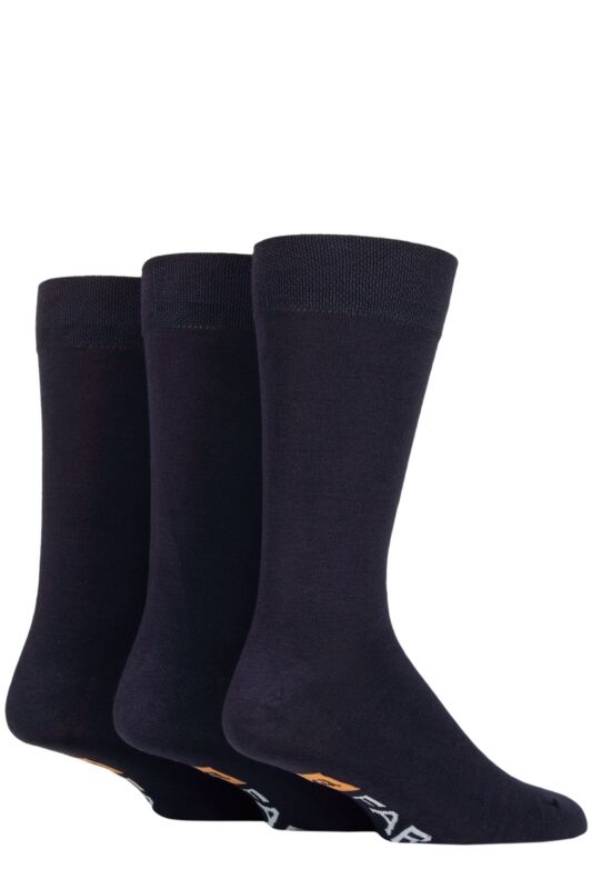 Mens 3 Pair Farah Classic Plain Bamboo and Patterned Socks