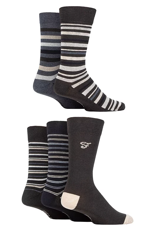 Mens 5 Pair Farah Patterned Striped and Argyle Cotton Socks