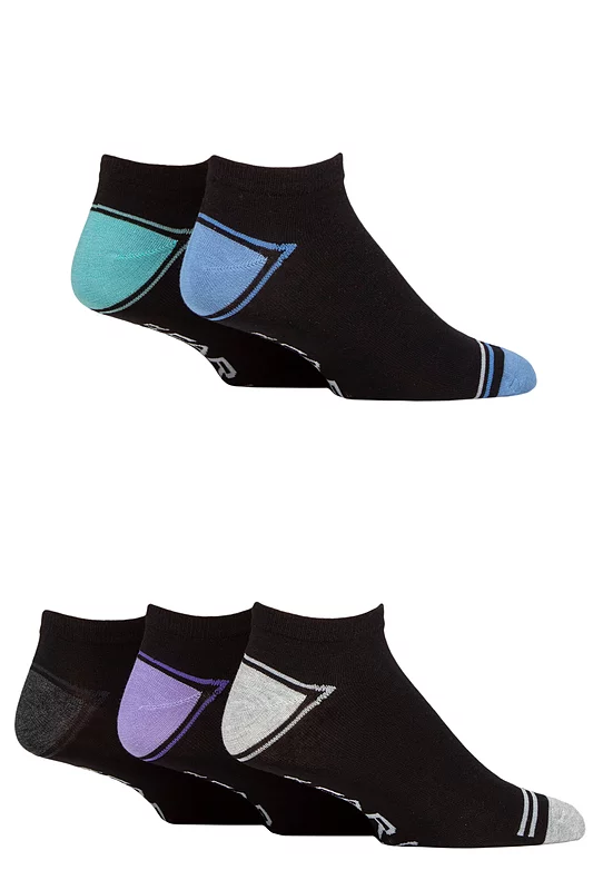 Mens 5 Pair Farah Striped Bamboo Trainer Socks