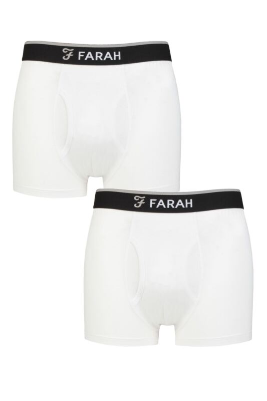 Mens 2 Pair Farah Plain Bamboo Keyhole Trunks