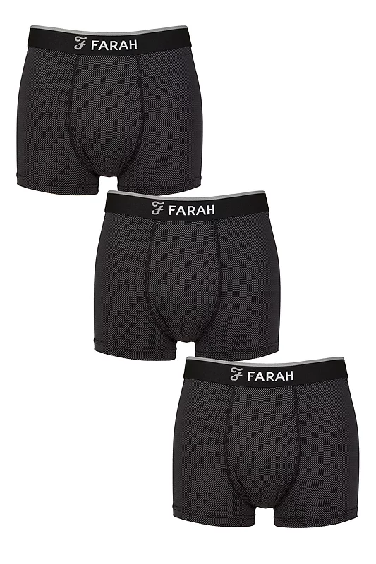 Mens 3 Pack Farah Sports Fitted Trunks