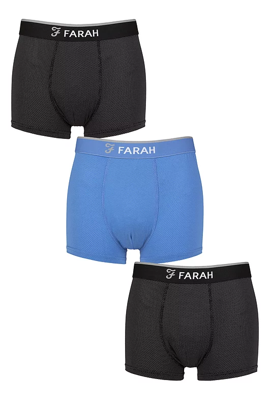 Mens 3 Pack Farah Sports Fitted Trunks Multi M