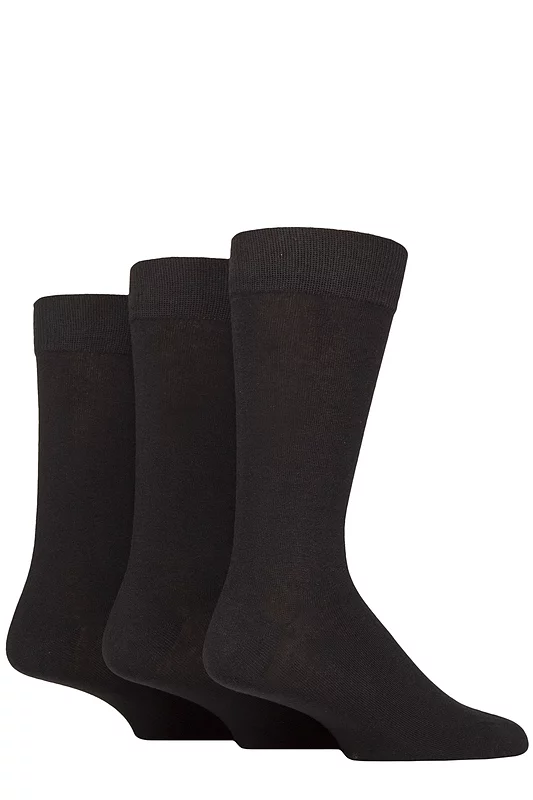 Mens 3 Pair Glenmuir Endrick Cotton Plain Trouser Socks