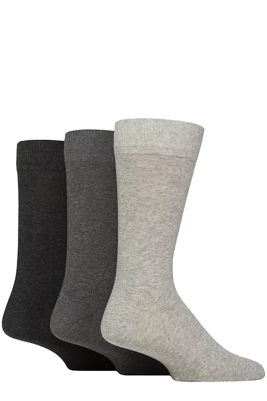 Mens 3 Pair Glenmuir Endrick Cotton Plain Trouser Socks