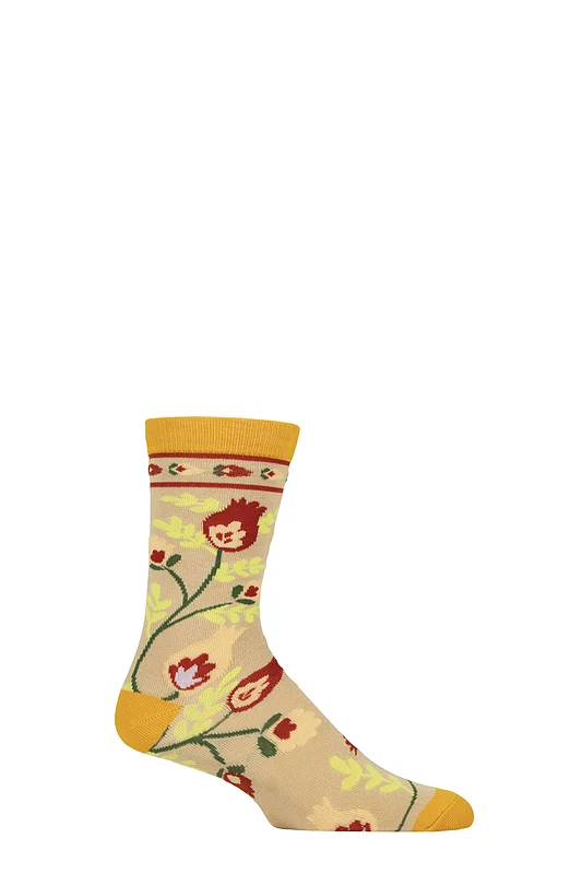 1 Pair Shared Earth Bamboo Climbing Flowers Socks Multi 7-12
