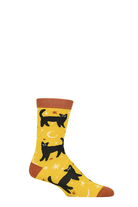 1 Pair Shared Earth Bamboo Cats Stars and Moons Socks