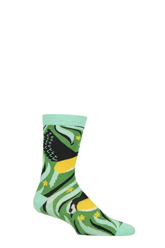 1 Pair Shared Earth Bamboo Blue Tit Socks Multi 3-7