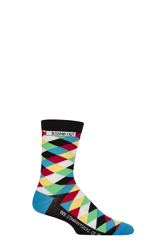 Stand Out Socks 1 Pair Harlequin Cotton Socks Harlequin 3-7