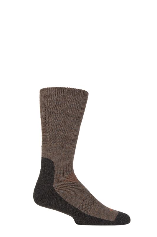 Mens and Women's 1 Pair HJ Hall Technical Rambler Thermal Comfort Top Socks Brown UK 6-11