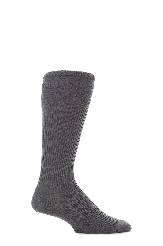 Mens 1 Pair HJ Hall Mid Calf Wool Softop Socks