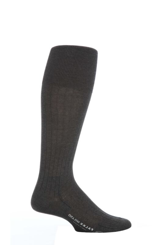 Mens 1 Pair Falke Milano 97% Cotton Knee High Socks