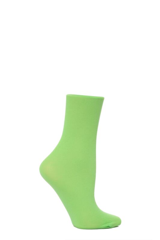 Women's 1 Pair Trasparenze Monique 60 Denier Cotton Sock Pistachio