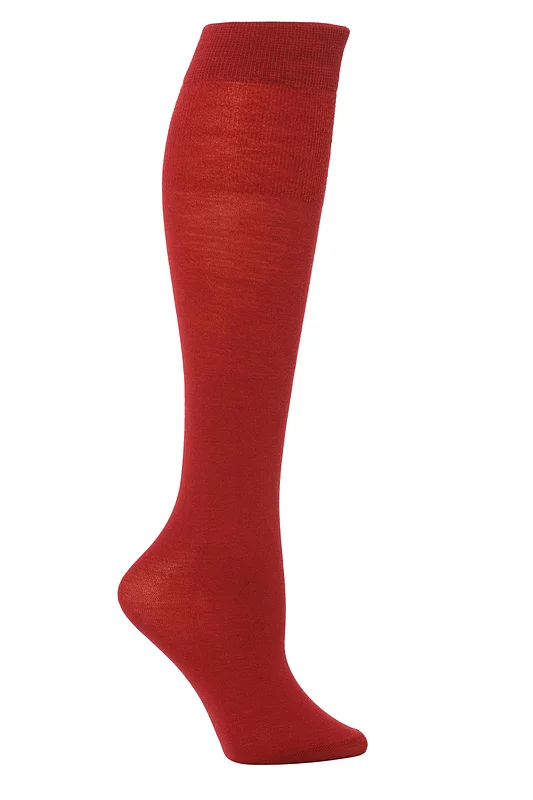 Women's 1 Pair Trasparenze Jennifer Merino Wool Knee High Socks Wine Red