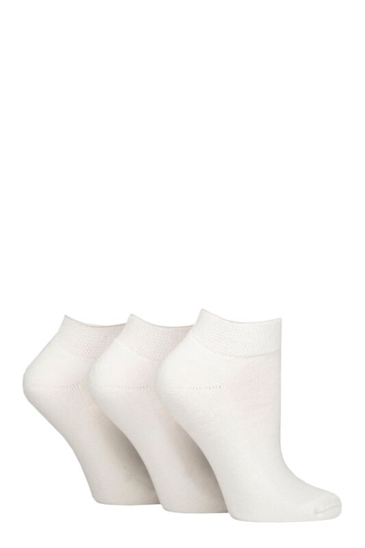 Women's 3 Pair IOMI FootNurse Cushioned Foot Bamboo Diabetic Trainer Socks