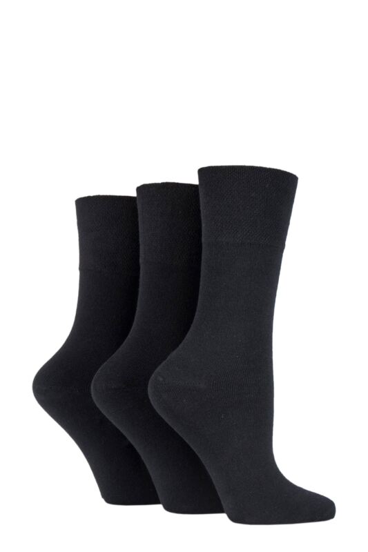 Women's 3 Pair IOMI FootNurse Gentle Grip Bamboo Diabetic Socks