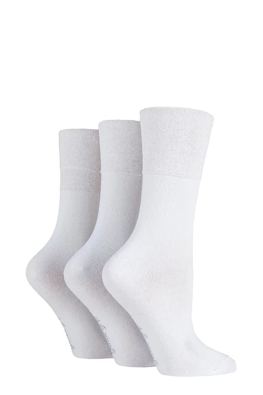 Women's 3 Pair IOMI FootNurse Gentle Grip Bamboo Diabetic Socks