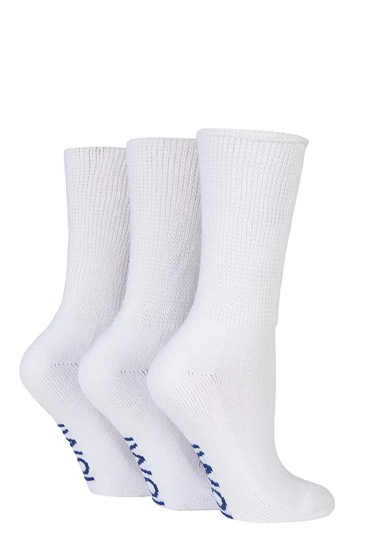 Women's 3 Pair IOMI FootNurse Gentle Grip Cushioned Foot Diabetic Socks