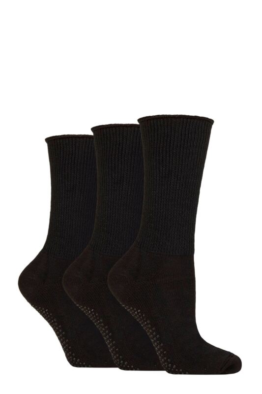 Women's 3 Pair SOCKSHOP IOMI FootNurse Diabetic Slipper Socks