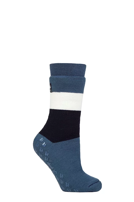 Women's 1 Pair SOCKSHOP Heat Holders IOMI FootNurse Raynaud's 3.1 TOG Striped Thermal Slipper Socks