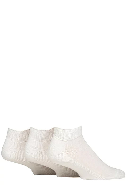 Mens 3 Pair IOMI FootNurse Cushioned Foot Bamboo Diabetic Trainer Socks