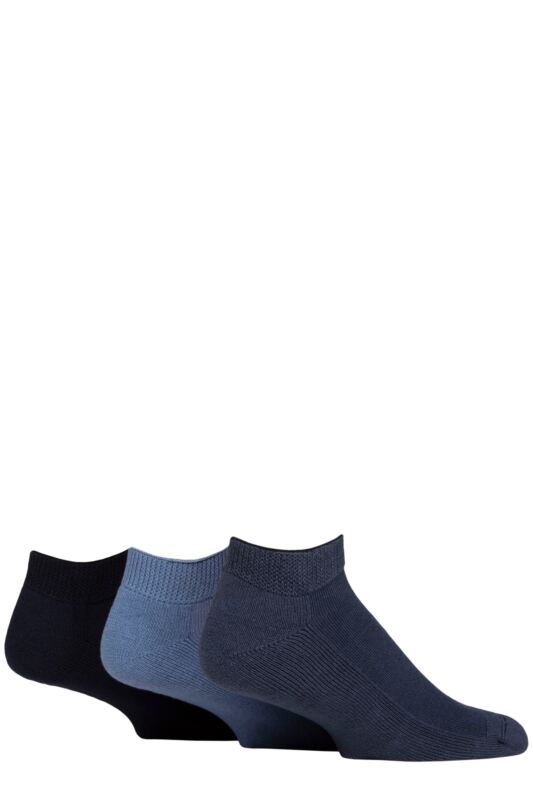 Mens 3 Pair IOMI FootNurse Cushioned Foot Bamboo Diabetic Trainer Socks